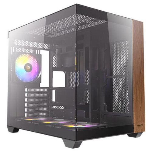 CAJA ANTEC CX800 ARGB ATX WOOD 2XVENT REV 120 MM 1X120MM 2XUSB SN FUENTE