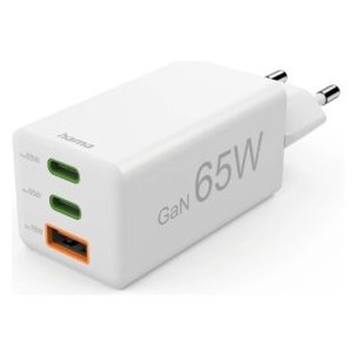 CARGADOR USB GAN HAMA 00201996 65W PD 2xUSB-C 1xUSB-A