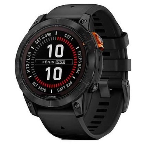 SMARTWATCH GARMIN FENIX 7 PRO SOLAR, GLASS, SLTGRYSS W/BLK BND-SX35 SMARTWATCH GARMIN FENIX 7 PRO SOLAR, GLASS, SLTGRYSS W/BLK BND