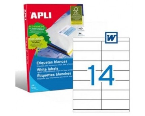 CAJA 100 HOJAS ETIQUETA BLANCA ILC 105X40 1275 APLI (Espera 4 dias)-SX30 CAJA 100 HOJAS ETIQUETA BLANCA ILC 105X40 1275 APLI (Espera 4 dias)