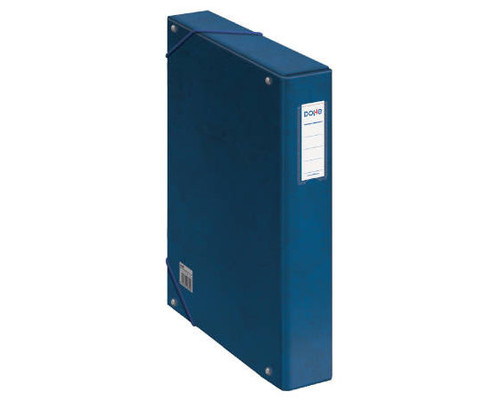 DOHE Caja de proyectos carton forrado lomo 50mm con etiqueta 245x350mm azul