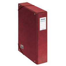 DOHE Caja de proyectos carton forrado lomo 70mm con etiqueta 245x350mm rojo-IR29 DOHE Caja de proyectos carton forrado lomo 70mm con etiqueta 245x350mm rojo