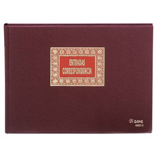 DOHE Libro entrada correspondencia forrado tela 100h folio apaisado