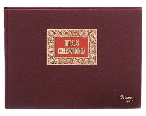 DOHE Libro entrada correspondencia forrado tela 100h folio apaisado-IR25 DOHE Libro entrada correspondencia forrado tela 100h folio apaisado