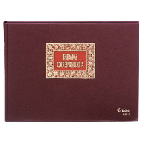 DOHE Libro entrada correspondencia forrado tela 100h folio apaisado