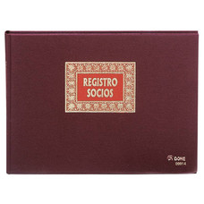 DOHE Libro registo de socios forrado tela 100h numeradas folio apaisado