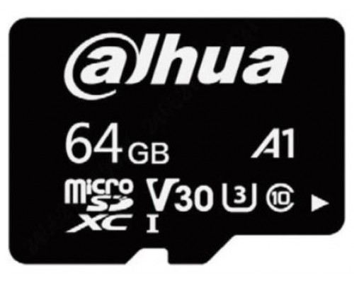 DAHUA MICROSD 64GB, ENTRY LEVEL VIDEO SURVEILLANCE MICROSD CARD, READ SPEED UP TO 100 MB/S, WRITE SPEED UP TO 40 MB/S, SPEED CLASS C10, U3, V30, A1 (DHI-TF-L100-64GB) (Espera 4 dias)