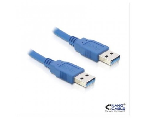 NANOCABLE CABLE USB 3.0, TIPO A/M-A/M, AZUL, 1.0 M (10.01.1001-BL) (Espera 4 dias)