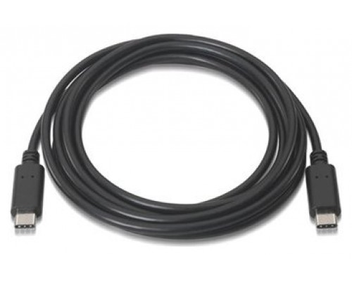 Nanocable Cable USB 2.0 3A USB-C M/M Negro 2 m