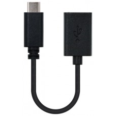 Nanocable - Cable USB 2.0 3A USB-C/M-A/F 15cm Negro