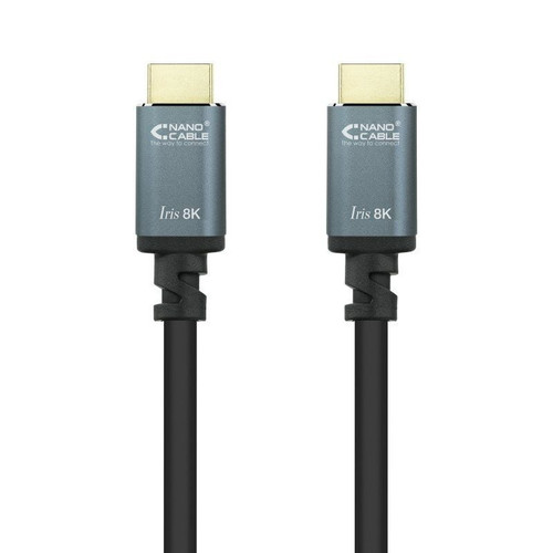 NANOCABLE Cable HDMI 2.1 IRIS 8K A/M-A/M, Negro, 1 Metros, 1 m, HDMI tipo A (Estandar), HDMI tipo A (Estandar), 3D, 48 Gbit/s, Negro-IR59 NANOCABLE Cable HDMI 2.1 IRIS 8K A/M-A/M, Negro, 1 Metros, 1 m, HDMI tipo A (Estandar), HDMI tipo A (Estandar), 3D, 48 Gbit/s, Negro