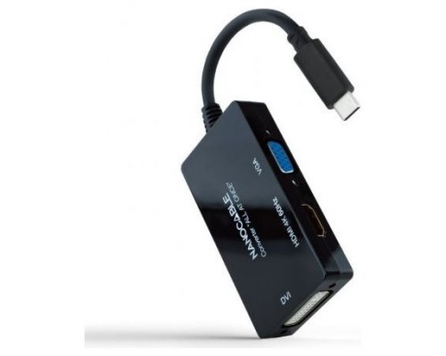 CONVERSOR USB-C/M A HDMI/H, DVI/H, VGA/H NEGRO