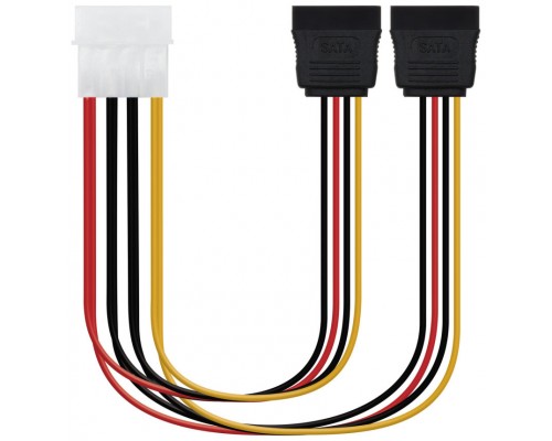 CABLE SATA ALIM. 5.25(MOLEX 4PIN)/M-2xSATA/H 20 CM