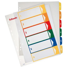 ESSELTE Separador proyectos imprimible pestañas 1-6 A4 maxi-IR40 ESSELTE Separador proyectos imprimible pestañas 1-6 A4 maxi