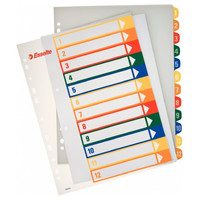 ESSELTE Separador proyectos imprimible pestañas 1-12 A4 maxi-IR40 ESSELTE Separador proyectos imprimible pestañas 1-12 A4 maxi