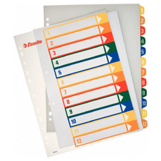 ESSELTE Separador proyectos imprimible pestañas 1-12 A4 maxi-IR40 ESSELTE Separador proyectos imprimible pestañas 1-12 A4 maxi