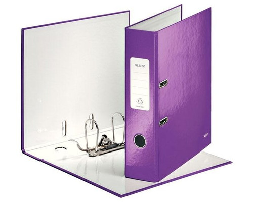 LEITZ Archivador carton forrado Wow 180 lomo 80mm A4 violeta metalizado-IR31 LEITZ Archivador carton forrado Wow 180 lomo 80mm A4 violeta metalizado