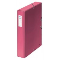 CAJAS DE PROYECTOS CART&Oacute;N FORRADO LOMO DE 5 CM ROSA CON ETIQUETA 245X350X50 DOHE 10362 (Espera 4 dias)
