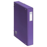 CAJAS DE PROYECTOS CART&Oacute;N FORRADO LOMO DE 5 CM MORADO CON ETIQUETA 245X350X50 DOHE 10363 (Espera 4 dias)