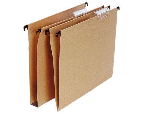 Grafoplas Carpeta colgante - Visor superior - Kraft - Varilla de plastico - A4 - Lomo en ""V"" - Pack 50 ud