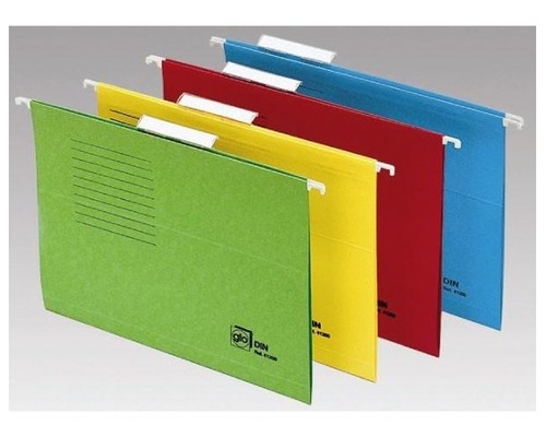 Grafoplas Carpeta colgante - Visor superior - Kraft bicolor - Varilla de plastico - A4 - Lomo en ""V"" - Pack 50 ud