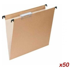 Grafoplas Carpeta colgante - Visor superior - Kraft - Varilla de plastico - Folio - Lomo en ""V"" - Pack 50 ud-IR40 Grafoplas Carpeta colgante - Visor superior - Kraft - Varilla de plastico - Folio - Lomo en ""V"" - Pack 50 ud