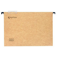 Grafoplas Carpeta colgante - Visor superior - Kraft bicolor - Varilla de plastico - folio - Lomo en ""V"" - Pack 50 ud