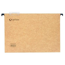 Grafoplas Carpeta colgante - Visor superior - Kraft bicolor - Varilla de plastico - folio - Lomo en ""V"" - Pack 50 ud-IR40 Grafoplas Carpeta colgante - Visor superior - Kraft bicolor - Varilla de plastico - folio - Lomo en ""V"" - Pack 50 ud
