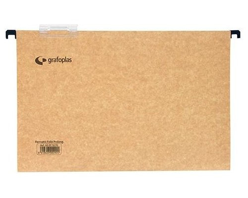 Grafoplas Carpeta colgante - Visor superior - Bicolor - Varilla de plastico - Folio prolongado - Lomo en ""V"" - Pack 50 ud