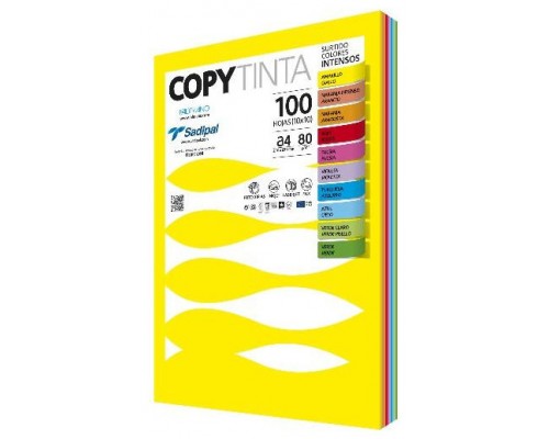 PAQUETE 100 HOJAS A4 80G COLORES SURTIDOS INTENSOS (10 HOJAS X COLOR) FABRIANO 11303 (Espera 4 dias)