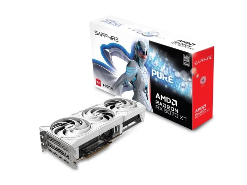 VGA SAPPHIRE PURE RX 9070 XT GAMING OC,AMD,RX9070XT,16GB,GDDR6,256BIT,2HDMI+2DP (3 VENTILADORES) (Espera 4 dias)