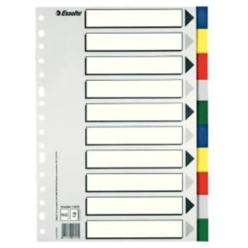 SEPARADOR DE POLIPROPILENO CON 10 POSICIONES FORMATO FOLIO COLORES VIVOS ESSELTE 11610 (Espera 4 dias)-SX38 SEPARADOR DE POLIPROPILENO CON 10 POSICIONES FORMATO FOLIO COLORES VIVOS ESSELTE 11610 (Espera 4 dias)