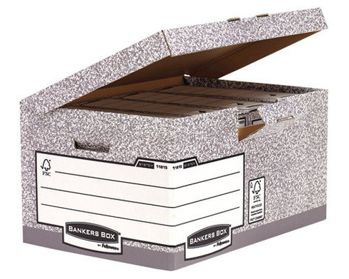 FELLOWES Maxi contenedor de archivos con tapa fija Gris FSC (PACK DE 10)-IR30 FELLOWES Maxi contenedor de archivos con tapa fija Gris FSC (PACK DE 10)