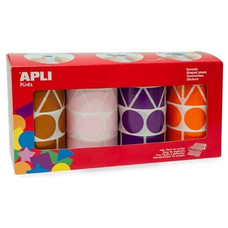 APLI PAQ.4 ROLLOS GOMETS FIGURAS GEOMETRICAS XL MARRON ROSA VIOLETA Y NARANJA-IR35 APLI PAQ.4 ROLLOS GOMETS FIGURAS GEOMETRICAS XL MARRON ROSA VIOLETA Y NARANJA