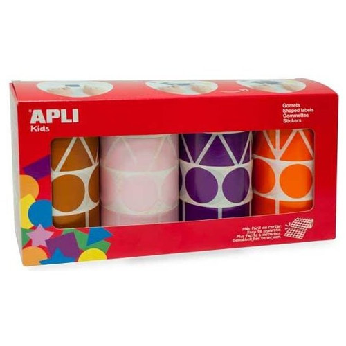 APLI PAQ.4 ROLLOS GOMETS FIGURAS GEOMETRICAS XL MARRON ROSA VIOLETA Y NARANJA-IR35 APLI PAQ.4 ROLLOS GOMETS FIGURAS GEOMETRICAS XL MARRON ROSA VIOLETA Y NARANJA