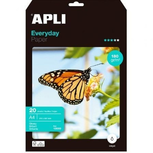 APLI Paq.20h papel fotografico Everyday Apli glossy 180g A4-IR30 APLI Paq.20h papel fotografico Everyday Apli glossy 180g A4