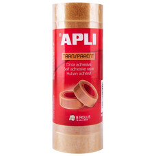 Apli Cinta adhesiva transparente - 19 mm x 33 m - Torre 8 rollos-IR31 Apli Cinta adhesiva transparente - 19 mm x 33 m - Torre 8 rollos