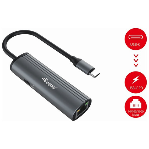 ADAPTADOR USB-C EQUIP 133486 A 1xUSB-C PD 100W 1x1Gb-SX60 ADAPTADOR USB-C EQUIP 133486 A 1xUSB-C PD 100W 1x1Gb