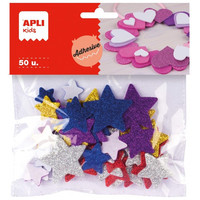 APLI B.50 FORMAS ADHESIVAS GOMA EVA ESTRELLAS PURPURINA