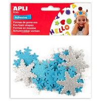 APLI B.22 FORMAS ADHESIVAS GOMA EVA COPOS NIEVE PURPURINA