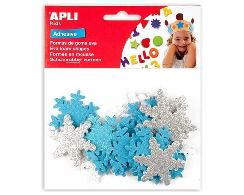 APLI B.22 FORMAS ADHESIVAS GOMA EVA COPOS NIEVE PURPURINA