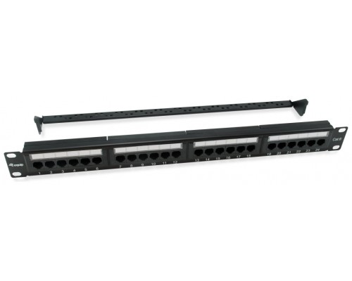 Patch Panel 24 Puertos Utp Categoria 6 1u Color Negro