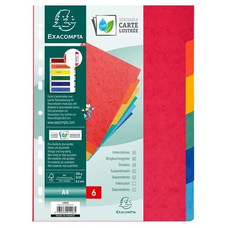 EXACOMPTA Juego 12 separadores cartulina multicolor 225g-IR43 EXACOMPTA Juego 12 separadores cartulina multicolor 225g