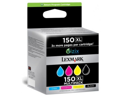 Lexmark Pack 4 cartuchos (CMYK) Alto Rendimiento Retornables 150XL