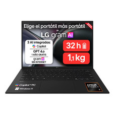 PORTATIL LG GRAM 14" 14Z95U, WINDOWS 11 HOME, RYZEN AI 7 450, 32 GB RAM, 512 GB SSD, PANTALLA IPS (1920*1200) (Espera 4 dias)