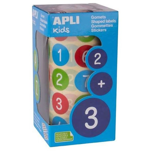 APLI R.900 GOMETS REMOVIBLES CIRCULARES NUMEROS DIAM 20MM MULTICOLOR-IR34 APLI R.900 GOMETS REMOVIBLES CIRCULARES NUMEROS DIAM 20MM MULTICOLOR