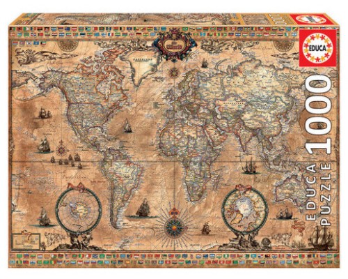 Educa Antique World Map Puzzle rompecabezas 1000 pieza(s) (Espera 4 dias)