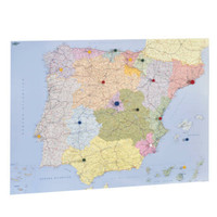 MAPA ESPA&Ntilde;A Y PORTUGAL PLASTIFICADO SIN MARCO ENROLLADO 103X129 CM. FAIBO 153G (Espera 4 dias)