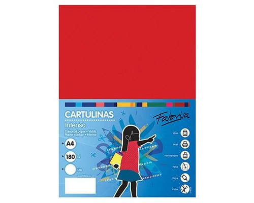 FABRISA Paq.50h cartulina 180gr A4 rojo-IR26 FABRISA Paq.50h cartulina 180gr A4 rojo