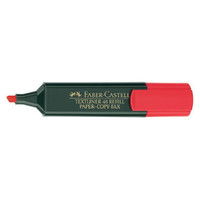 Faber-Castell Marcador fluorescente Texliner 48 - Punta biselada - Trazo 1 mm a 5 mm - Color rojo-IR32 Faber-Castell Marcador fluorescente Texliner 48 - Punta biselada - Trazo 1 mm a 5 mm - Color rojo